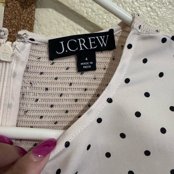 J. Crew Cream Polka Dot Puff Sleeve Blouse - Picture 3 of 9